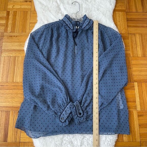 SANDRO Woman Blouse  Dotted Swiss high-neck top Coquettecore  Size 4 - Picture 10 of 11